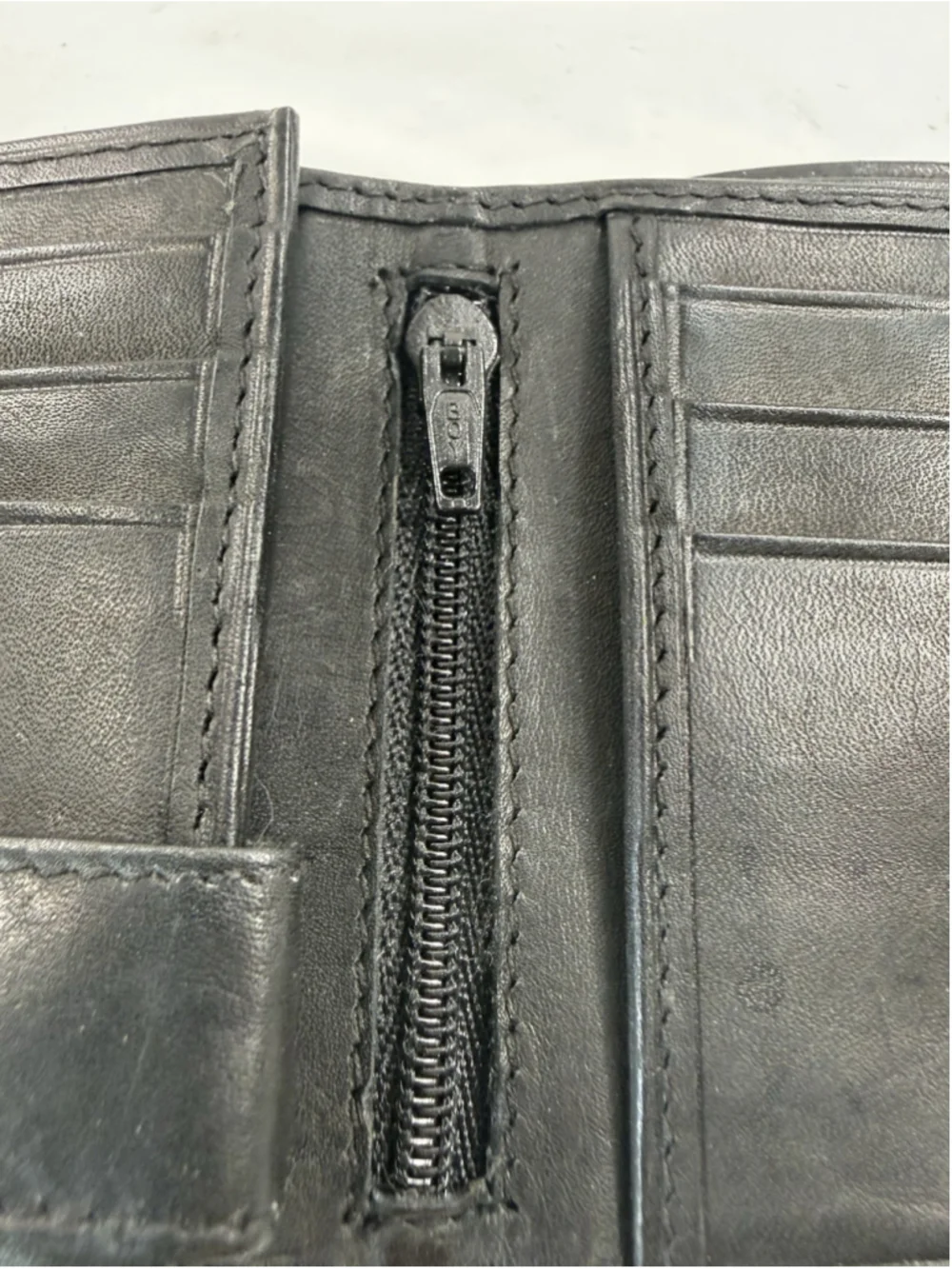Hand Crafted Genuine Leather Wallet Men Black Trifold Credit Cards ID Cash India